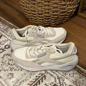 Reebok Beige and White Athletic Shoes size 7